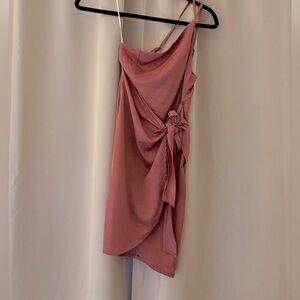 Hello Molly Pink One Shoulder Mini Dress NWT